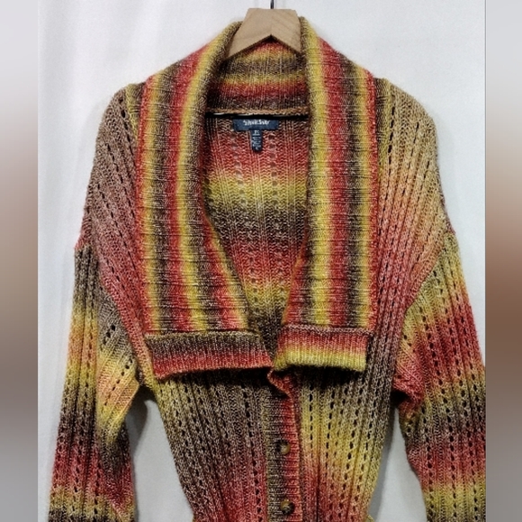 Modcloth The Last Summer Sunset Longline Cardigan Women's XL Granny Beachy Retro - Picture 2 of 8